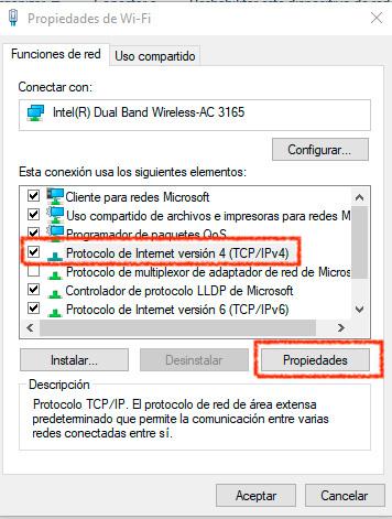 Cambiar DNS en Windows 10