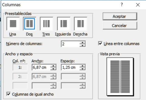 Documento word dos columnas independientes Outlet